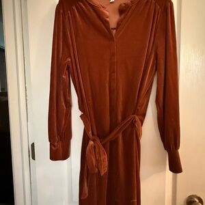 It's Our Time Rust Long Sleeve Dress